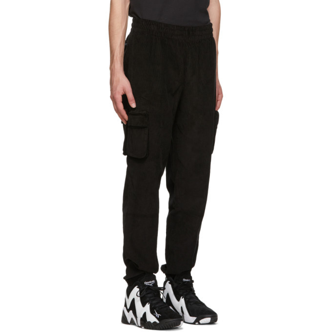 Reebok logo cargo pants in black