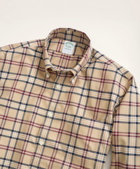 Brooks Brothers Men's Milano Slim-Fit Non-Iron Stretch Twill Tartan Shirt | Khaki