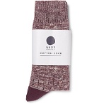 NN07 - Mélange Cotton-Blend Socks - Men - Red