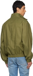 Balmain Khaki Cotton Aviator-Style Bomber Jacket