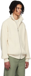 Jil Sander Off-White Zip Cardigan