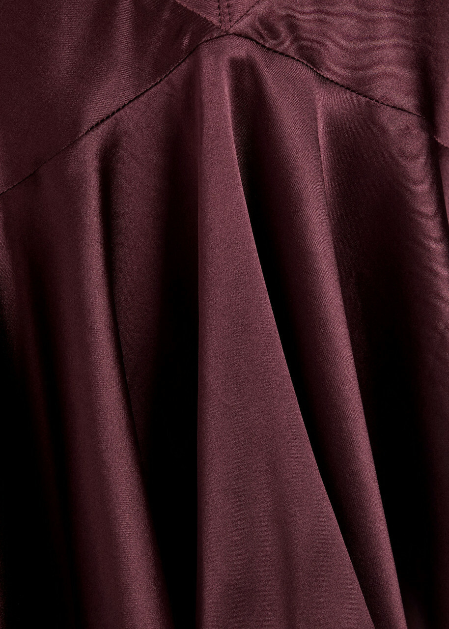 DE LA Vali Alizee Panelled Silk-blend Mini Dress Burgundy