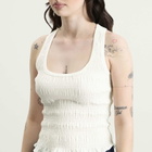 Peachy Den Women's Deba Shirred Tank in Porcelain