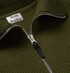 Acne Studios - Wool-Blend Half-Zip Sweater - Men - Army green