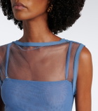 SIR Leif embroidered mesh maxi dress