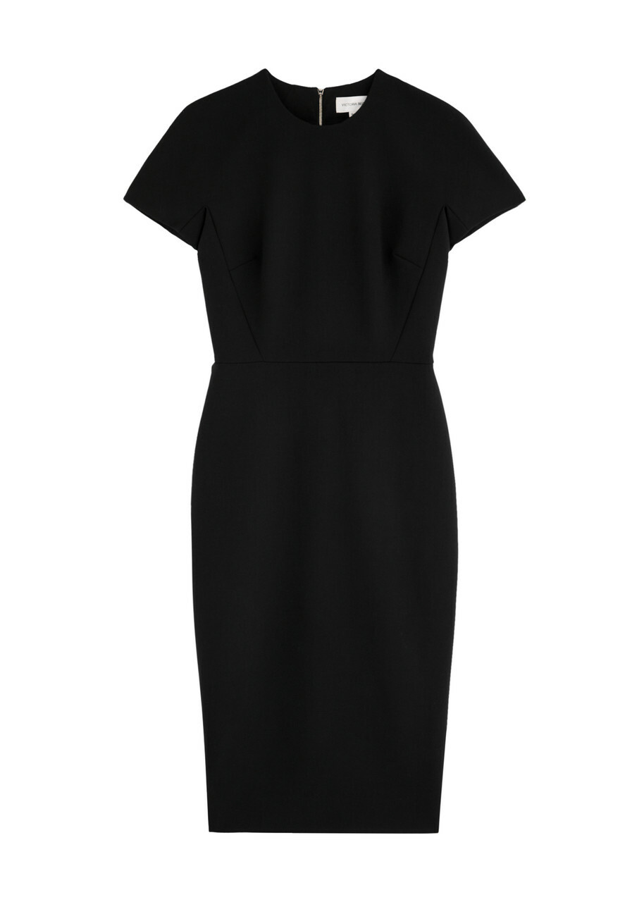 Victoria Beckham Woven Midi Dress Black Victoria Beckham