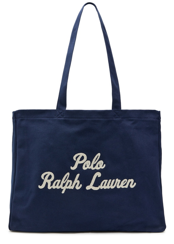 Photo: Polo Ralph Lauren East West Large Logo-embroidered Canvas Tote bag - Navy - One Size