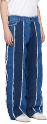 Charles Jeffrey LOVERBOY Blue Clash of Clans Edition Frayed Stripe Jeans