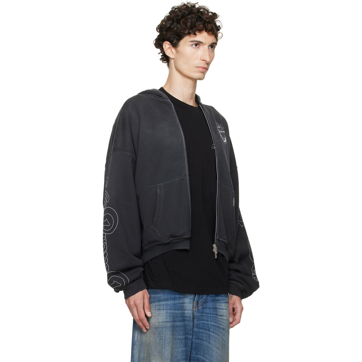 Represent Black 'The Beach Boys' Zip-Up Hoodie