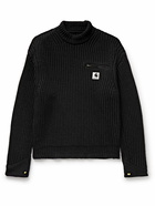 Sacai - Carhartt WIP Detroit Ribbed Wool and Nylon-Blend Sweater - Black