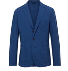 Incotex - Slim-Fit Unstructured Stretch-Cotton Seersucker Blazer - Blue