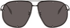Alexander McQueen Gunmetal Aviator Sunglasses