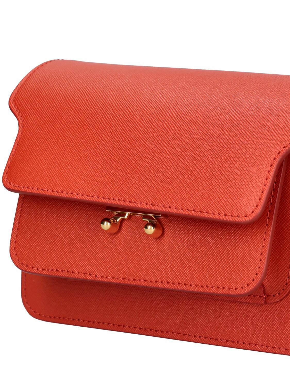 ★MARNI★ Mini Saffiano Trunk Shoulder Bag Orange SBMPS01U07 MARNI - Mini Trunk Saffiano Leather Bag Marni
