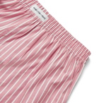 Hamilton and Hare - Striped Cotton Boxer Shorts - Pink