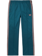 NEEDLES - Logo-Embroidered Webbing-Trimmed Cotton-Blend Velour Sweatpants - Green