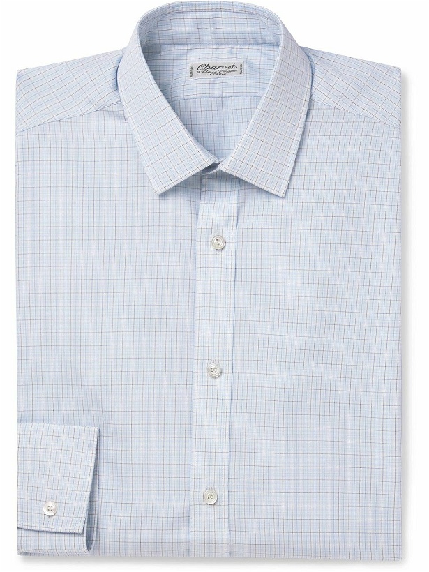 Photo: Charvet - Checked Cotton-Poplin Shirt - Blue