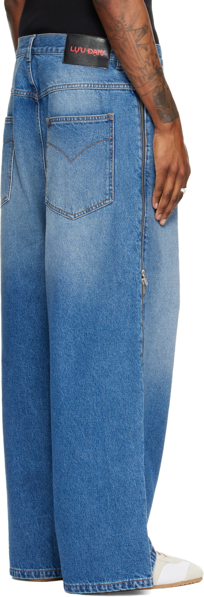 LU'U DAN Blue Side Zip Jeans