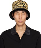 Versace Black & Gold Barocco Reversible Bucket Hat
