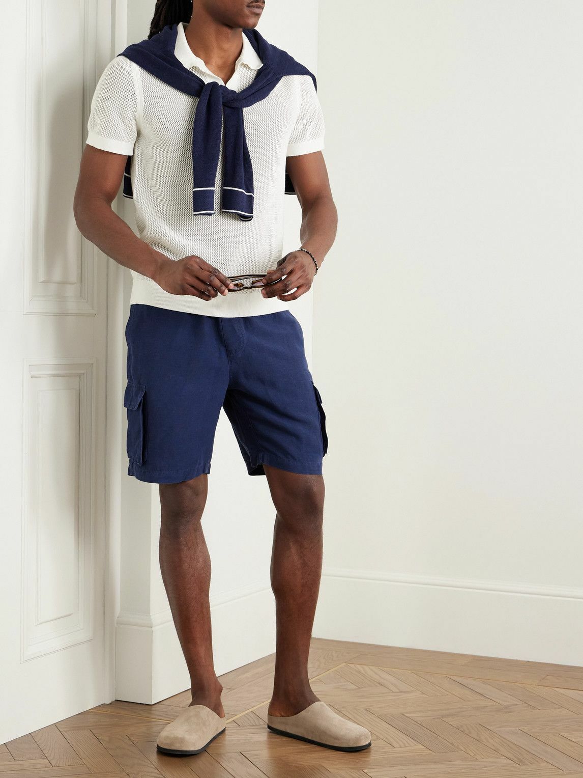 Onia - Johnny Crocheted Cotton-Blend Polo Shirt - White
