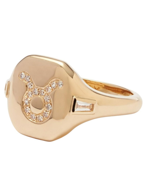 Photo: SHAY 18K Yellow Gold Taurus Diamond Signet Ring