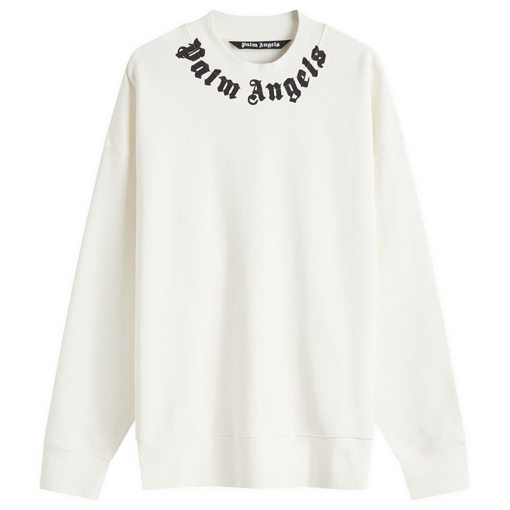 Photo: Palm Angels Men's Neck Logo Sweatshirt in White