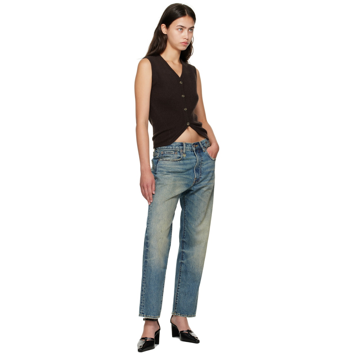 R13 SSENSE Exclusive Blue Boyfriend Jeans
