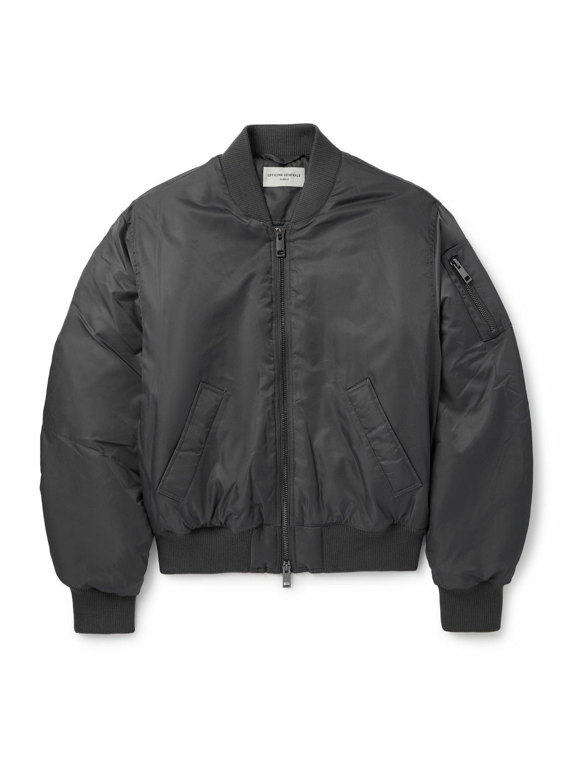 Officine Générale - Cesar Leather Bomber Jacket - Black Officine