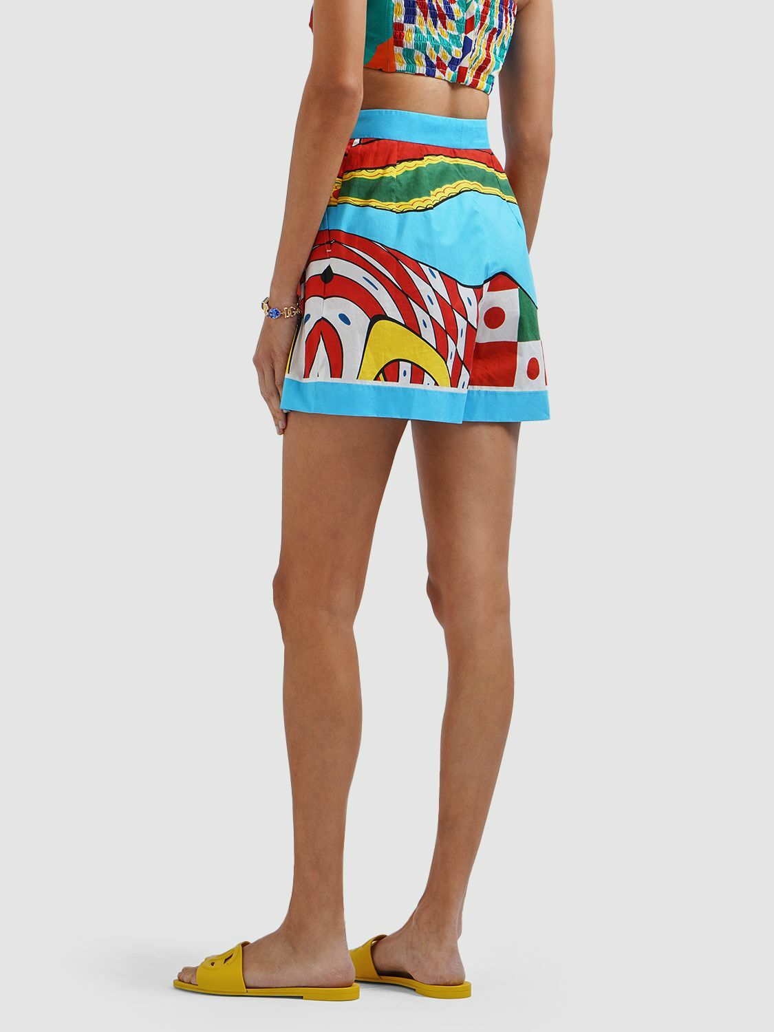 DOLCE & GABBANA - Carretto Printed Cotton Mini Shorts Dolce