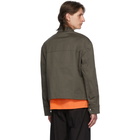 Maison Kitsune Khaki Zipped Blouson Jacket