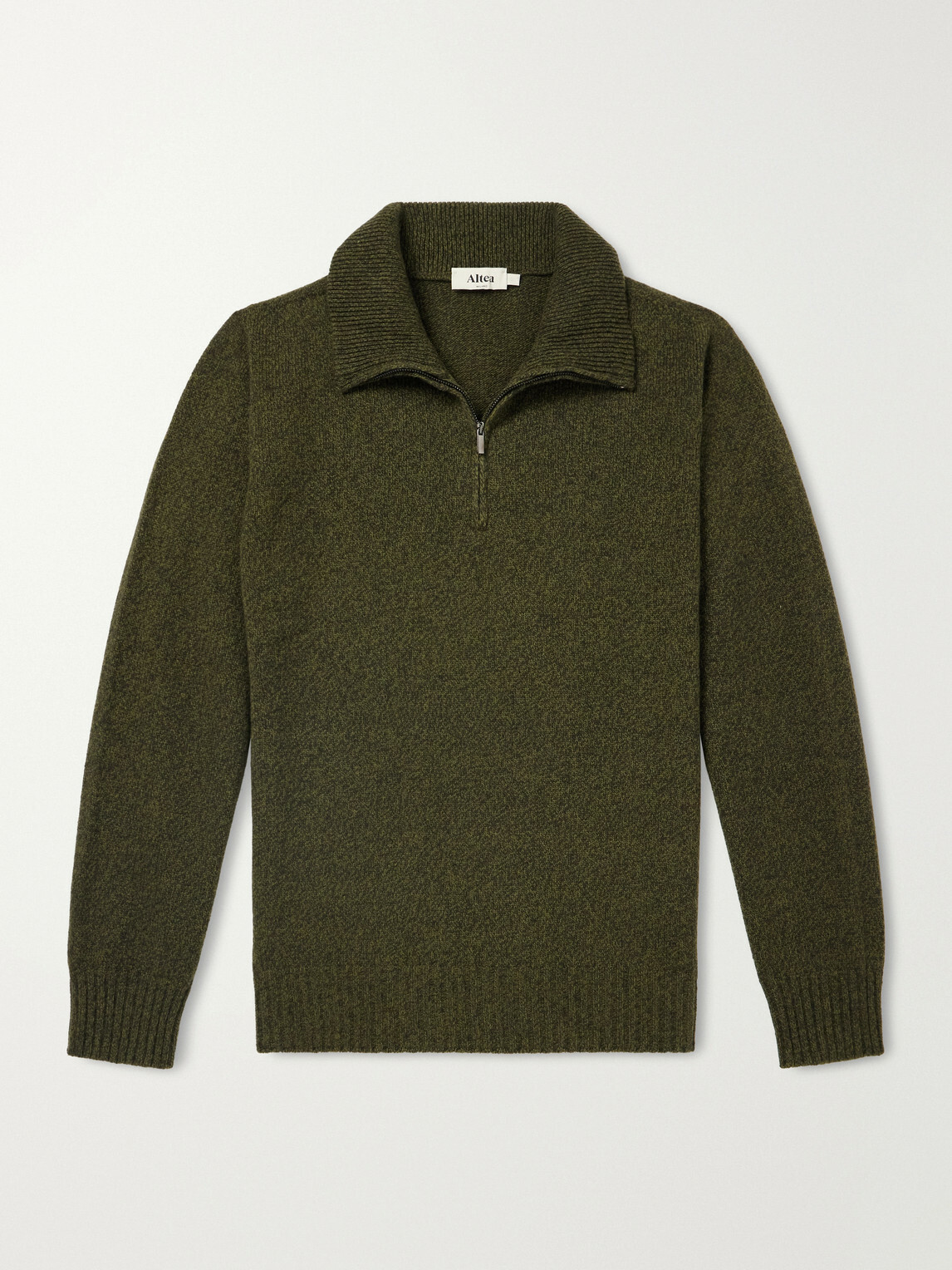 Altea - Wool and Cashmere-Blend Half-Zip Sweater - Green
