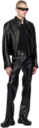 GmbH Black Talj Faux-Leather Trousers