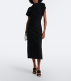 Oscar de la Renta Draped wool-blend midi dress