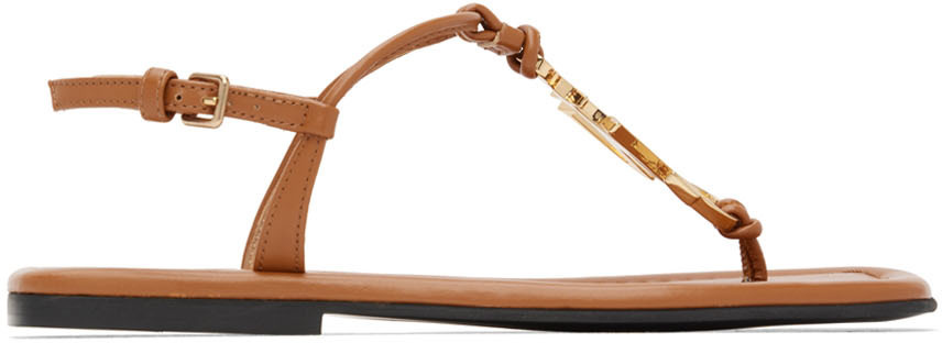 【JW ANDERSON】Logo Flat Sandals/追跡+関税+全国送料込み JW Anderson Tan Logo Flat Sandals JW Anderson