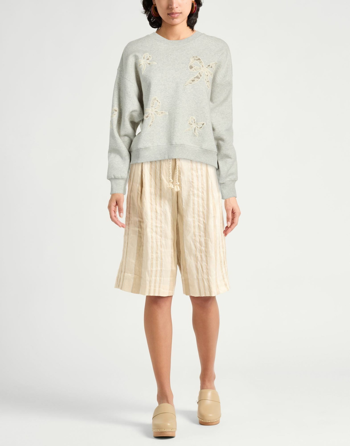 Loveshackfancy Womens Sweatshirt Light in Grey