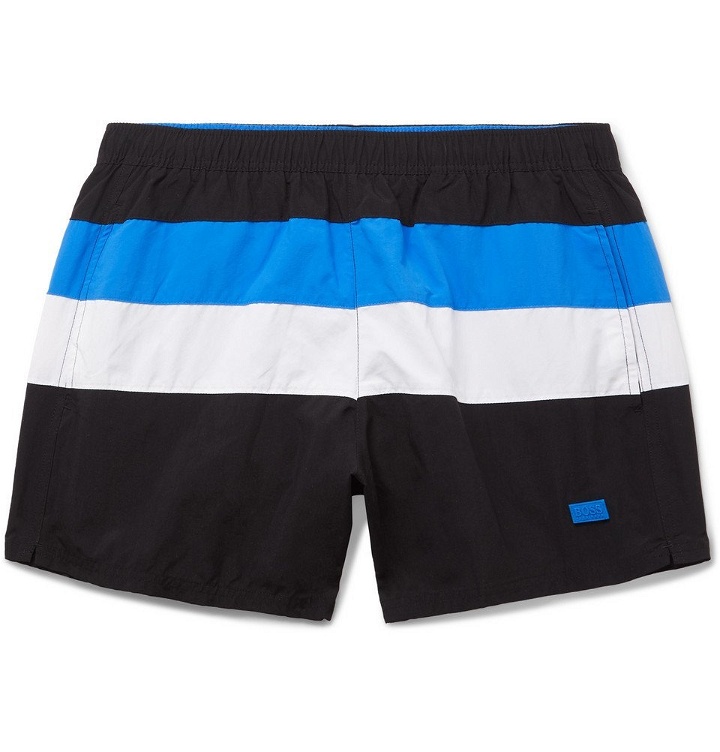 Photo: Hugo Boss - Mid-Length Striped Swim Shorts - Blue