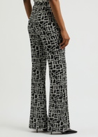 Diane Von Furstenberg Brooklyn Printed Jersey Trousers Black And White