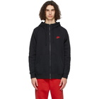 Nike Black and Red Sportswear Club Full-Zip Hoodie