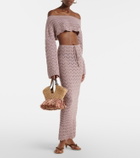 Bananhot Helena open-knit cotton-blend maxi skirt