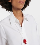 Loewe - Embroidered cotton poplin minidress