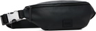 Hugo Black Logo Patch Grained Belt Bag