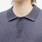 Daily Paper Men's Ralo Knitted Polo Shirt in Iron Grey
