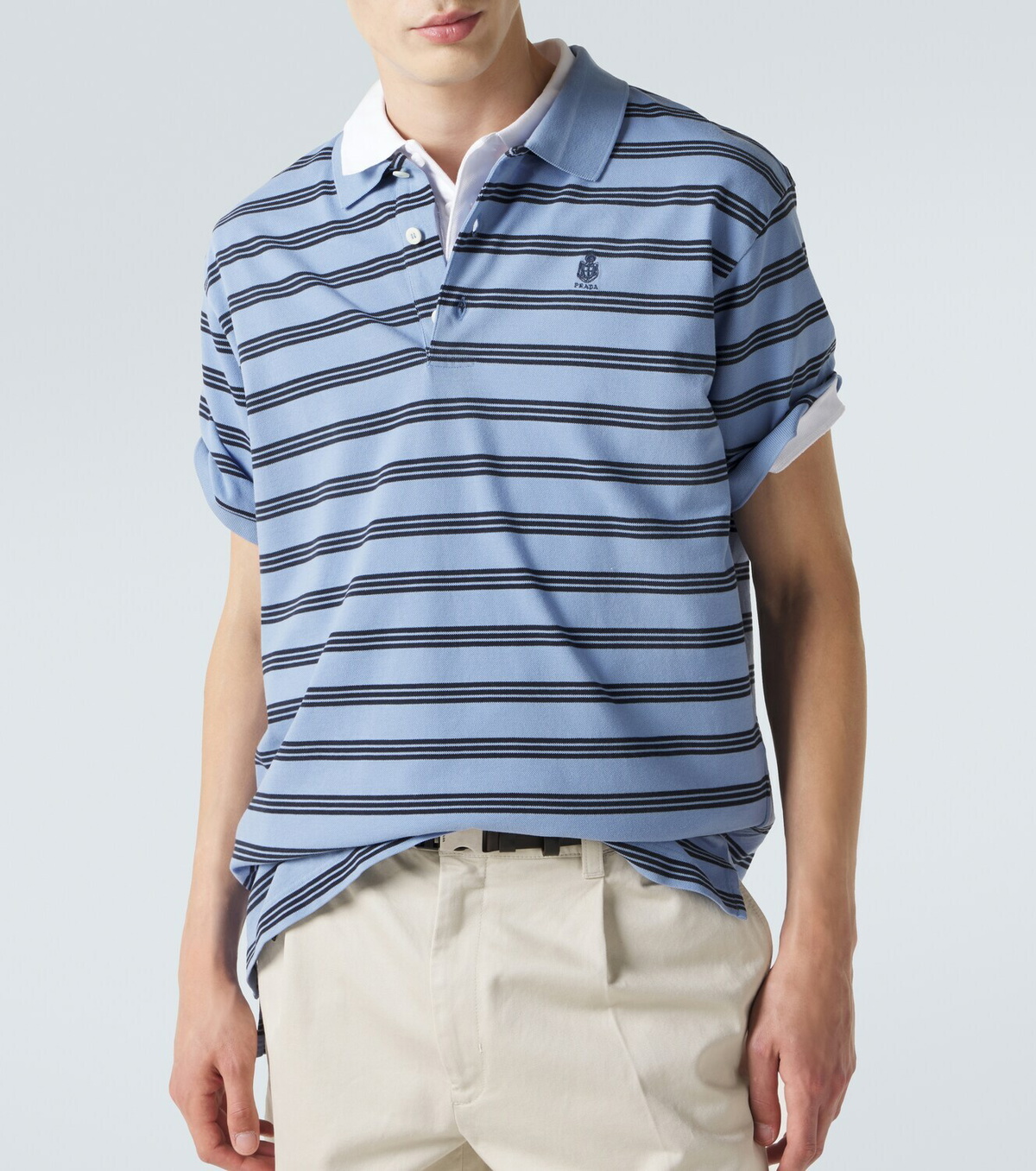 Prada Striped cotton polo shirt
