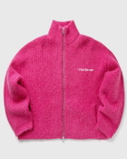 Cole Buxton EMBROIDERED RIB KNIT ZIP THROUGH pink Mens Pullovers/Zippers & Cardigan