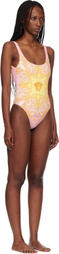 Versace Yellow & Pink Printed One-Piece Swimsuit