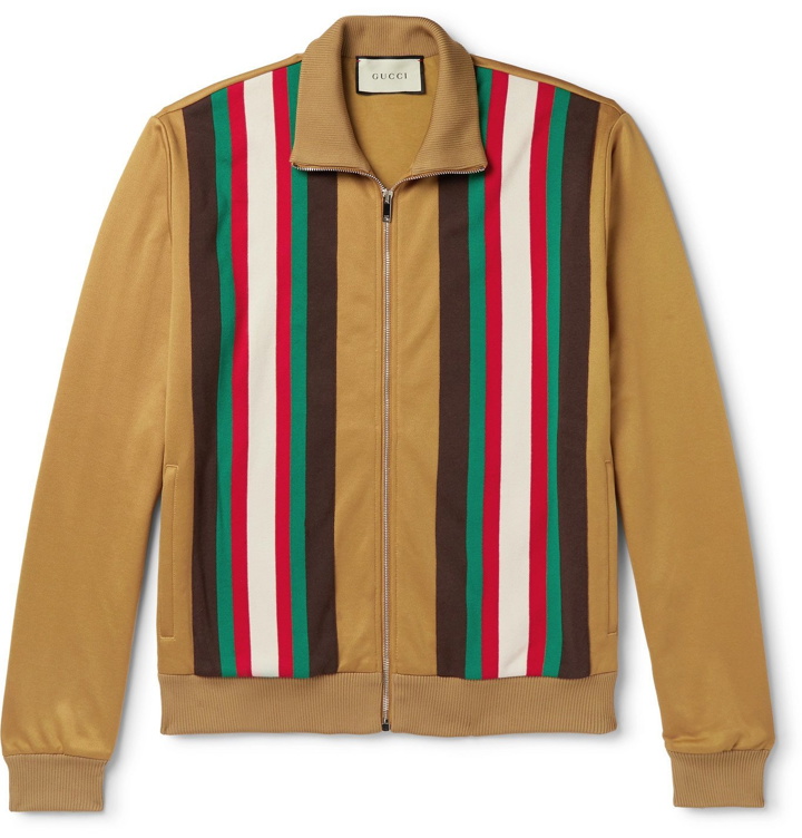 Photo: Gucci - Striped Tech-Jersey Track Jacket - Brown