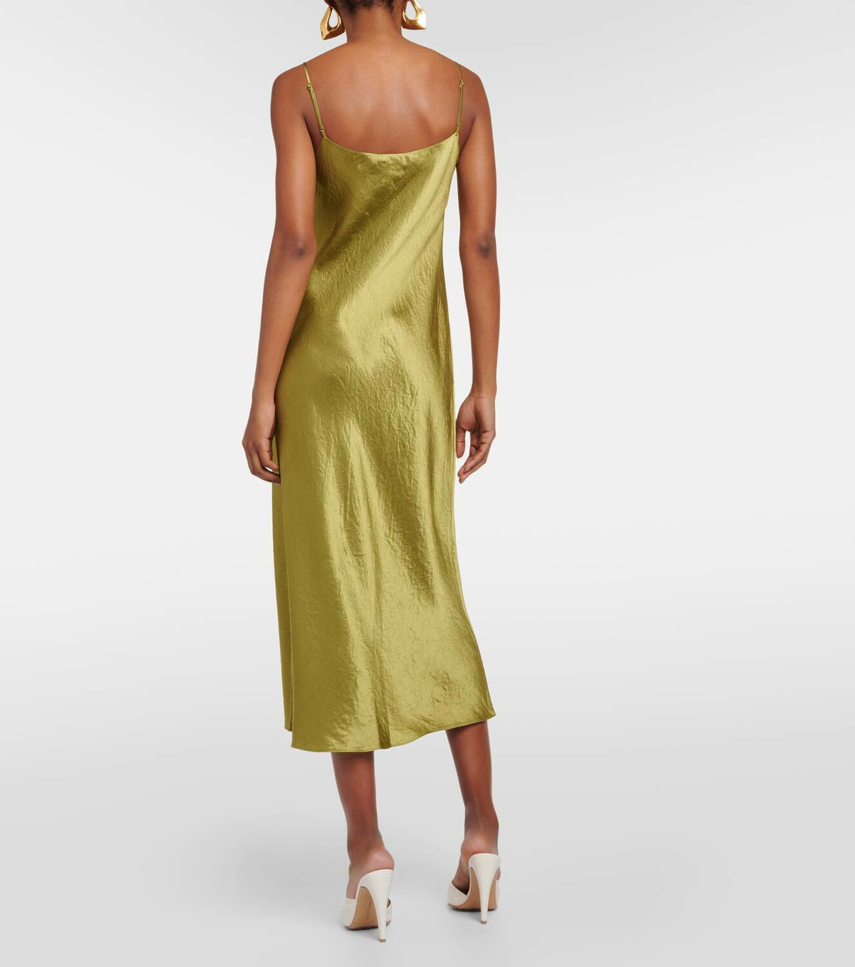 Vince pleated hotsell satin slip dress