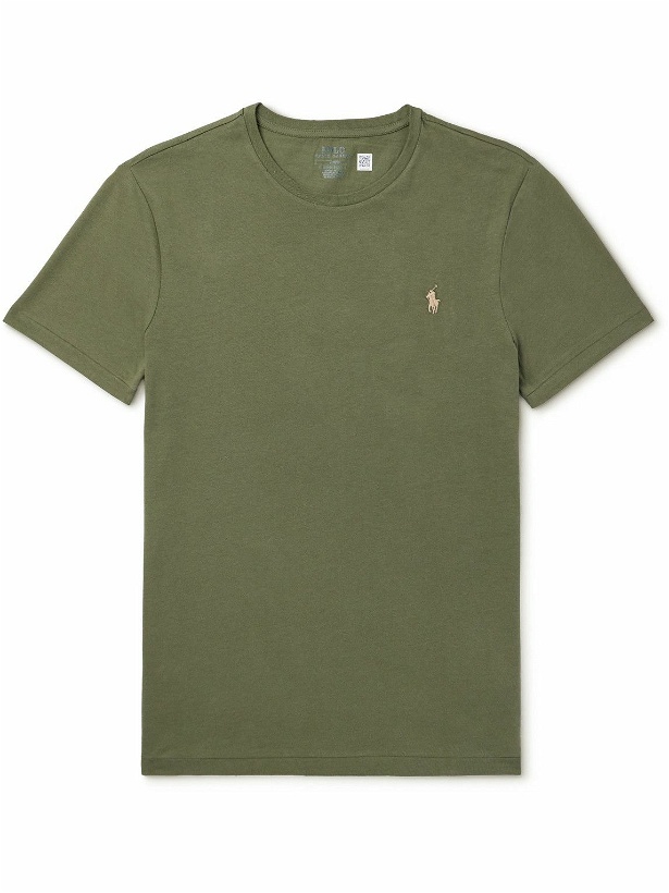 Photo: Polo Ralph Lauren - Slim-Fit Logo-Embroidered Cotton-Jersey T-Shirt - Green