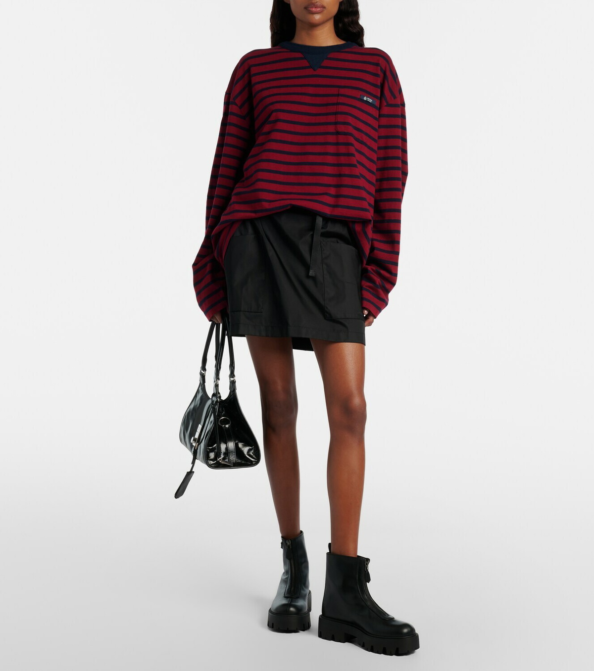 Prada Leather platform ankle boots