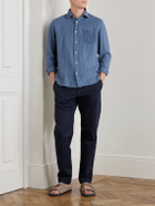 Hartford - Taylor Straight-Leg Cotton-Gabardine Trousers - Blue