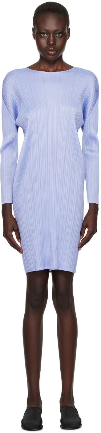 PLEATS PLEASE ISSEY MIYAKE Blue Monthly Colors August Minidress